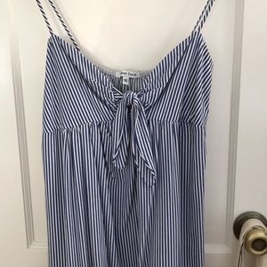 Blue striped midi dress